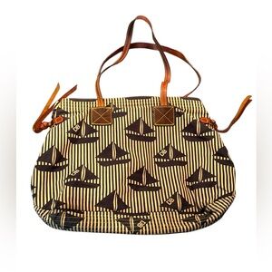 Retired Dooney Bourke Nautical Print purse Shoulder bag - Brown and Black